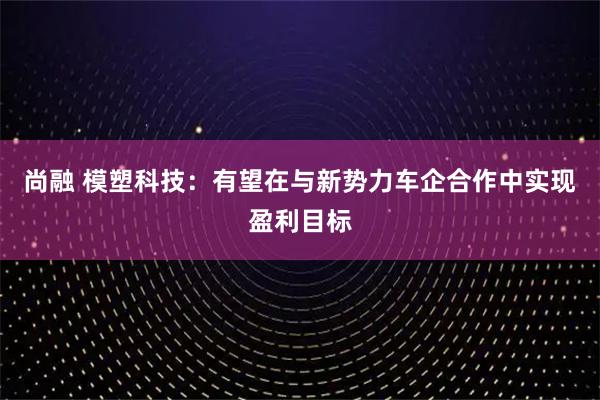 尚融 模塑科技：有望在与新势力车企合作中实现盈利目标