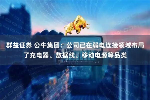 群益证券 公牛集团：公司已在弱电连接领域布局了充电器、数据线、移动电源等品类