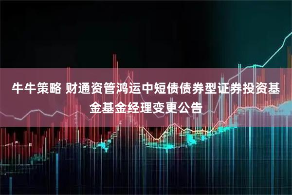 牛牛策略 财通资管鸿运中短债债券型证券投资基金基金经理变更公告