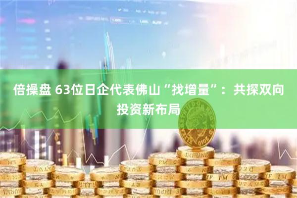 倍操盘 63位日企代表佛山“找增量”：共探双向投资新布局